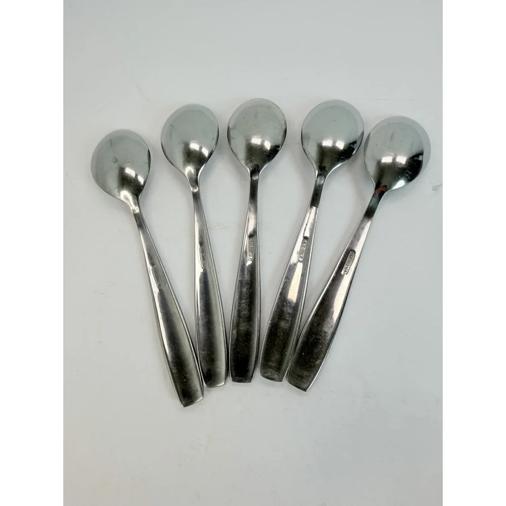 Oneida Satin Bristol Everdale Stainless Teaspoons Lot Of 5